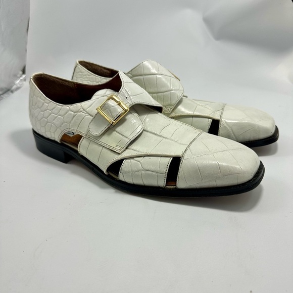Marco Vicci white croc embossed city sandal loafers size 10.5 main image 7